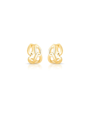 Brinco Argola Elos Vazados Liso Banho Ouro 18k