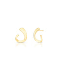 Brinco Curvo Aberto Liso Banho Ouro 18k