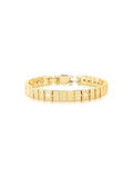 Pulseira Retângulos Texturizados Lisa Banho Ouro 18k