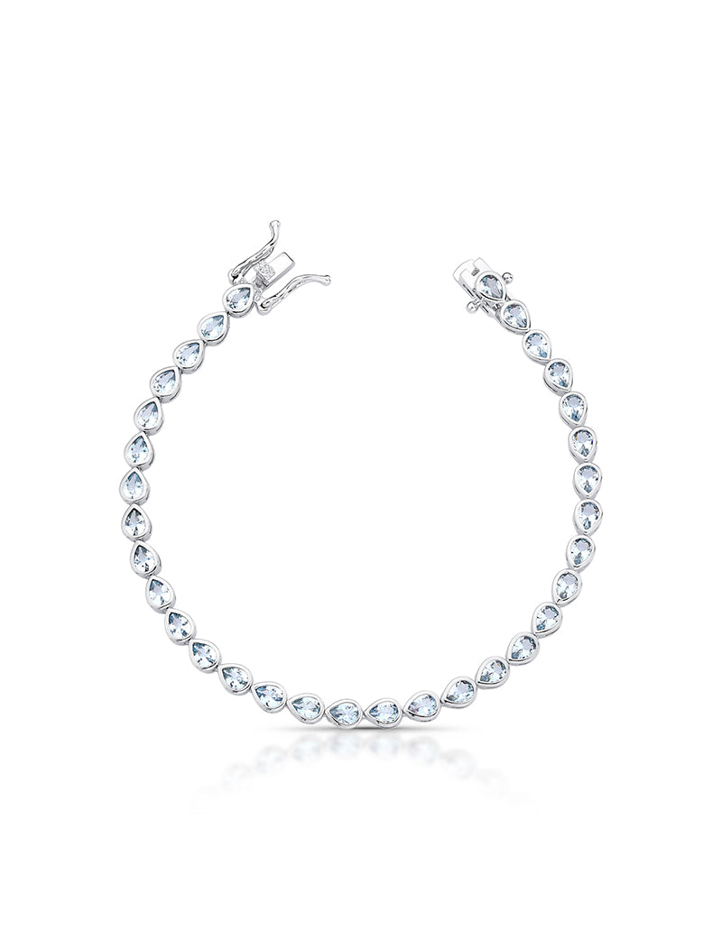 Pulseira Gotinhas Banho Ródio Cristais