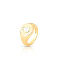 Anel Dedinho Gota Banho Ouro 18k Cristal