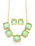 Conjunto Geométrico Orgânico Banho Ouro 18k Cristais