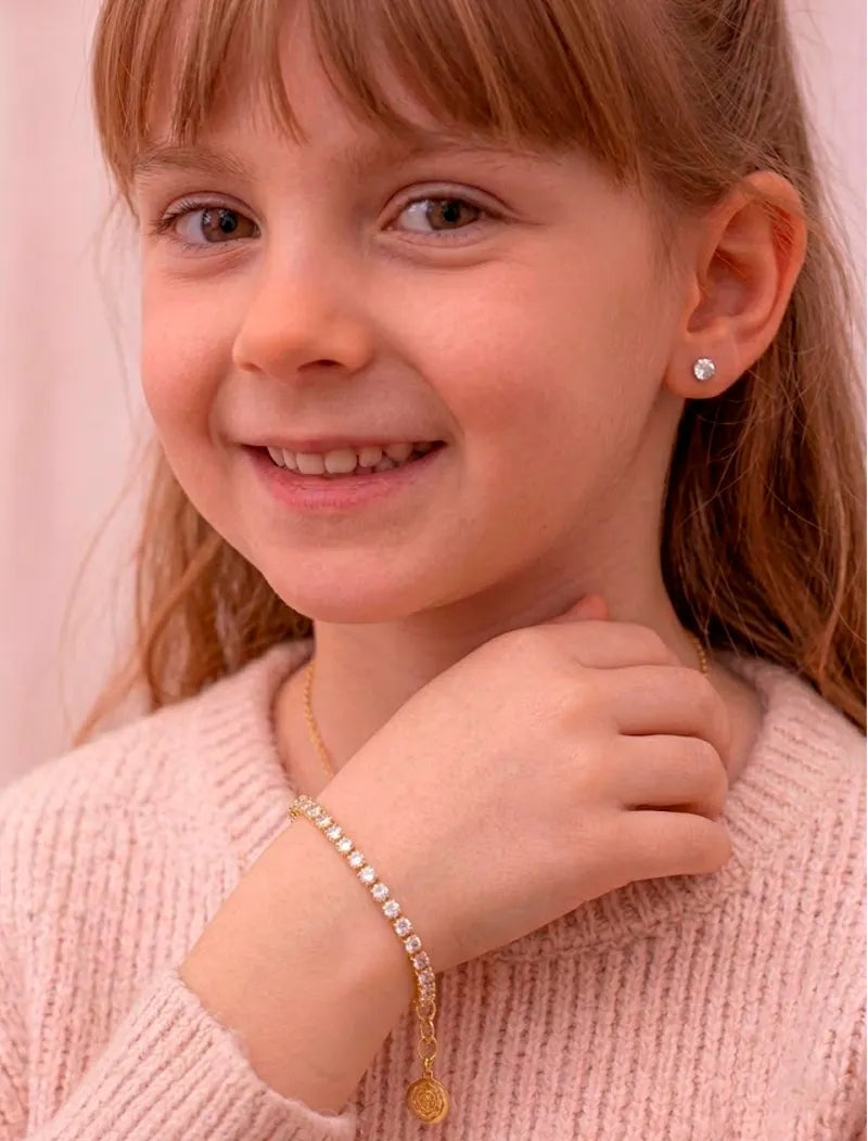 Pulseira Infantil Riviera Banho Ouro 18K Zircônia