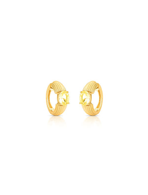 Brinco Argola Riscos  Pedra Banhado Ouro 18K Cristal
