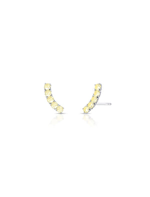 Brinco Earcuff Círculo Cristal Banho Ródio