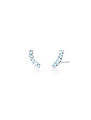 Brinco Earcuff Bolinhas Delicado Banho Ródio Cristal