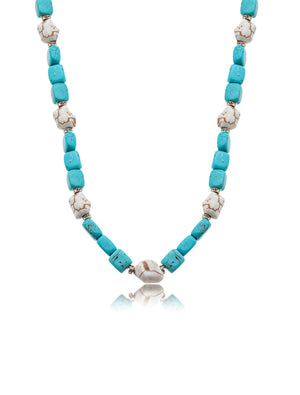 Colar Masha Choker Detalhes Cravejados Banho Ouro 18K Howlita Madrepérola Zircônia