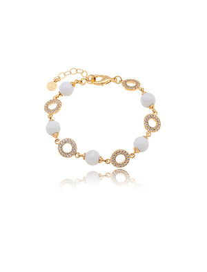 Pulseira Alba Elos Cravejados Banho Ouro 18K Murano