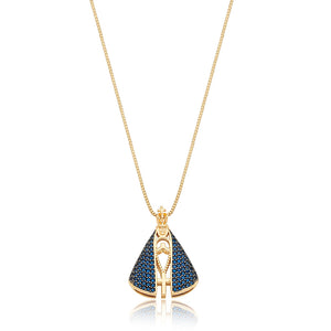 Colar Nossa Senhora Dupla Face Banho Ouro 18K Zircônia