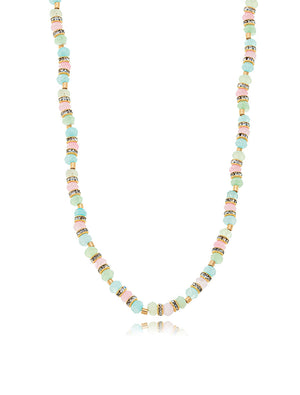 Colar Infantil Detalhes Cravejados Banho Ouro 18K Cristal Zircônia