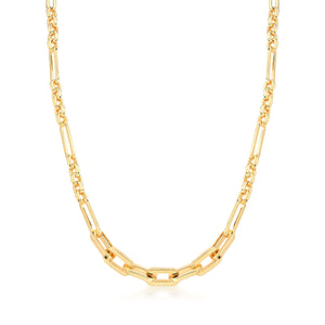 Colar Mix Elos Banho Ouro 18k