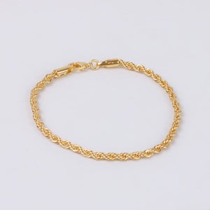 Pulseira Cordão Baiano Fino Banho Ouro 18K