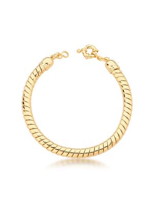 Pulseira Voltas Lisa Banho Ouro 18K