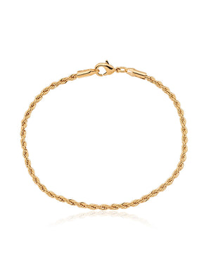 Pulseira Cordão Baiano Fina Banho Ouro 18k
