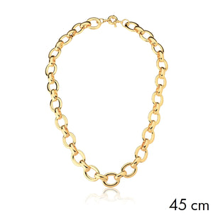 Colar Elos Ovais Banho Ouro 18K