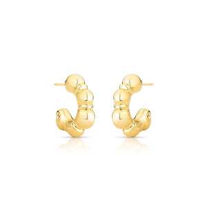 Brinco Argola Aberta Orgânica Lisa Banho Ouro 18K