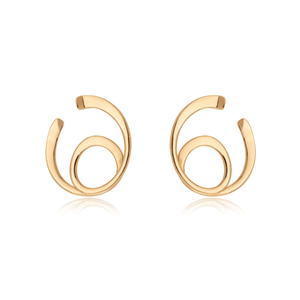 Brinco Entrelaçado Liso Banho Ouro 18K