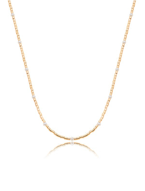 Colar Choker Selene Canutlhos Pérola Banho Ouro 18k Pérola Shell