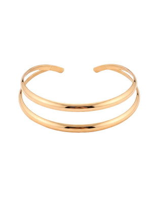 Colar Aro Duo Liso Banho Ouro 18K