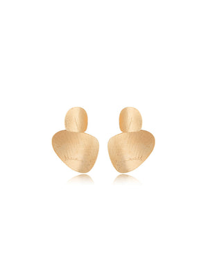Brinco Liso Orgânico Banho Ouro 18K