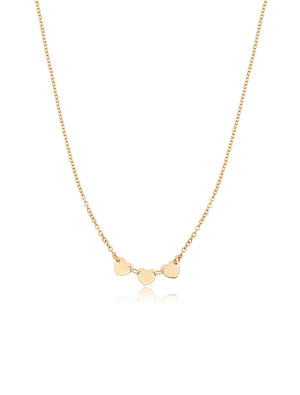Colar Infantil Coração Liso Banho Ouro 18K