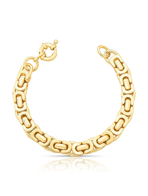 Pulseira Maleável Elo Liso Banho Ouro 18k