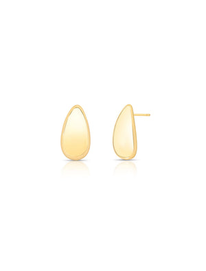 Brinco Liso Gota Banho Ouro 18k