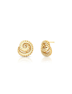 Brinco Caracol Curvo Liso Banho Ouro 18k