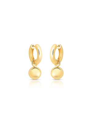 Brinco Argola 2 em 1 Liso Banho Ouro 18k