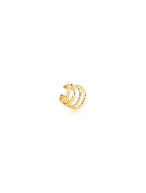 Brinco Piercing Fios Lisos Banho Ouro 18K