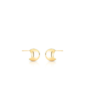 Brinco Curvo Liso Banho Ouro 18K