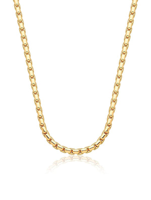 Colar Corrente Gomos Lisos Banho Ouro 18K