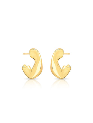 Brinco Argola Orgânico Banho Ouro 18k