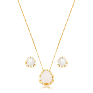 Conjunto Gota Pequena Banho Ouro 18K