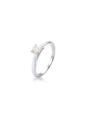 Anel Solitário 5 mm Prata 925 Moissanite