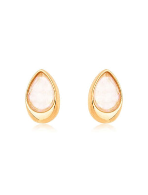 Brinco Gota Lateral Lisa Banho Ouro 18K Náutilus