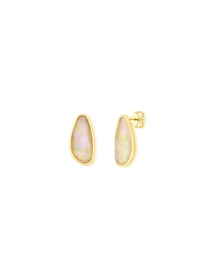 Brinco Gota Facetada Pedra Banho Ouro 18K Nautilus