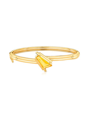 Pulseira Bracelete Formas Geométricas Banho Ouro 18K Cristal