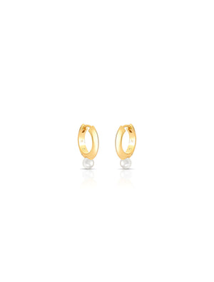Brinco Argola Lisa Pérola Banho Ouro 18K Pérola Shell