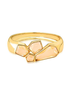 Pulseira Bracelete Meio Formas Geométricas Banho Ouro 18k Cristal