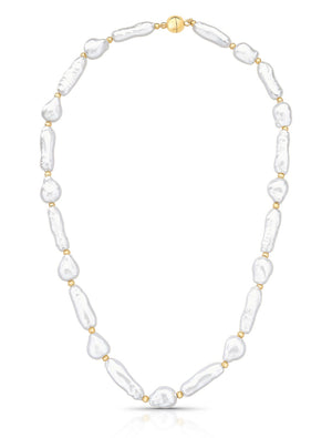Colar Orgânico Banho Ouro 18k Pérola Shell Barroca