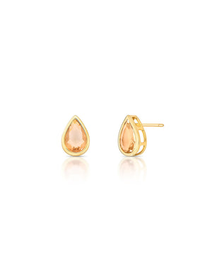 Brinco Fixo Gota Cristal Banho Ouro 18k