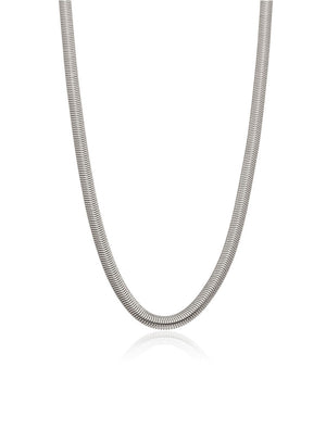Colar Choker Malha Fina Banho Platina