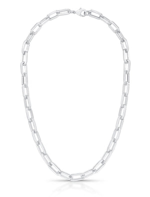 Colar Cartier Gomos Vazados Lisos Banho Ródio