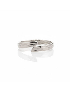 Pulseira Bracelete Articulável Texturizado Liso Banho Ródio