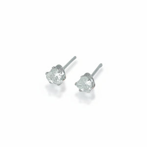 Brinco Ponto De Luz Médio Banho Platina Zircônia