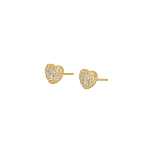 Brinco Coração Banho Ouro 18K Zircônia