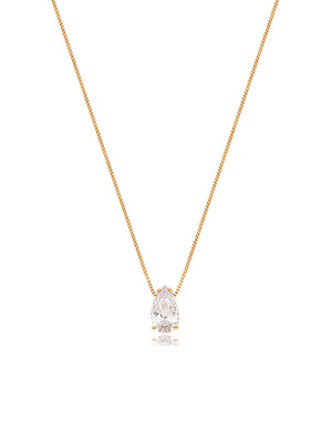 Colar Gota Fina Banho Ouro 18k Zircônia
