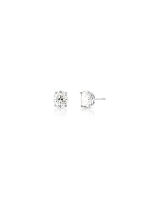 Brinco Oval 8.10mm Prata 925 Moissanite