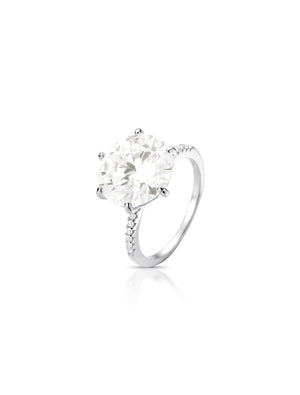 Anel Solitário Pedra 12.0MM Prata 925 Moissanite